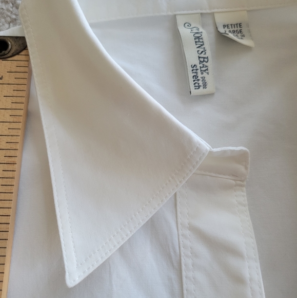 Womens White Collared Blouse Button Up St. Johns Bay - Picture 4 of 7